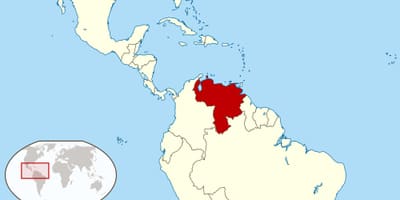 வெனிசுலா வரைபடத்தில் தென் அமெரிக்கா