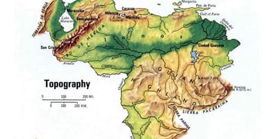 வரைபடம் வெனிசுலா topographic